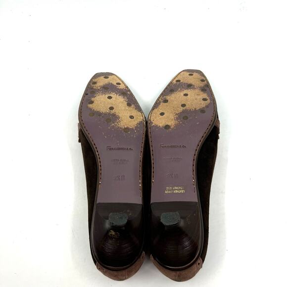 Fieramosca & Co Brown Suede Kitten Heel Pumps Women's 8.5 US - Picture 8 of 9